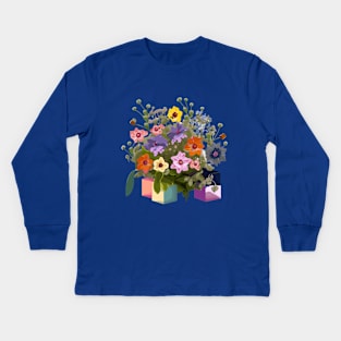 Floral art Kids Long Sleeve T-Shirt